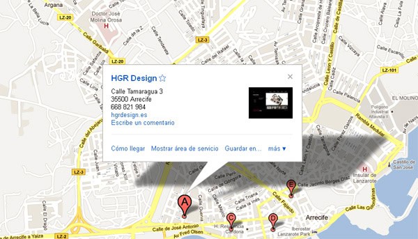 Ubicación Google Places HGR Design Utilizar google places lanzarote
