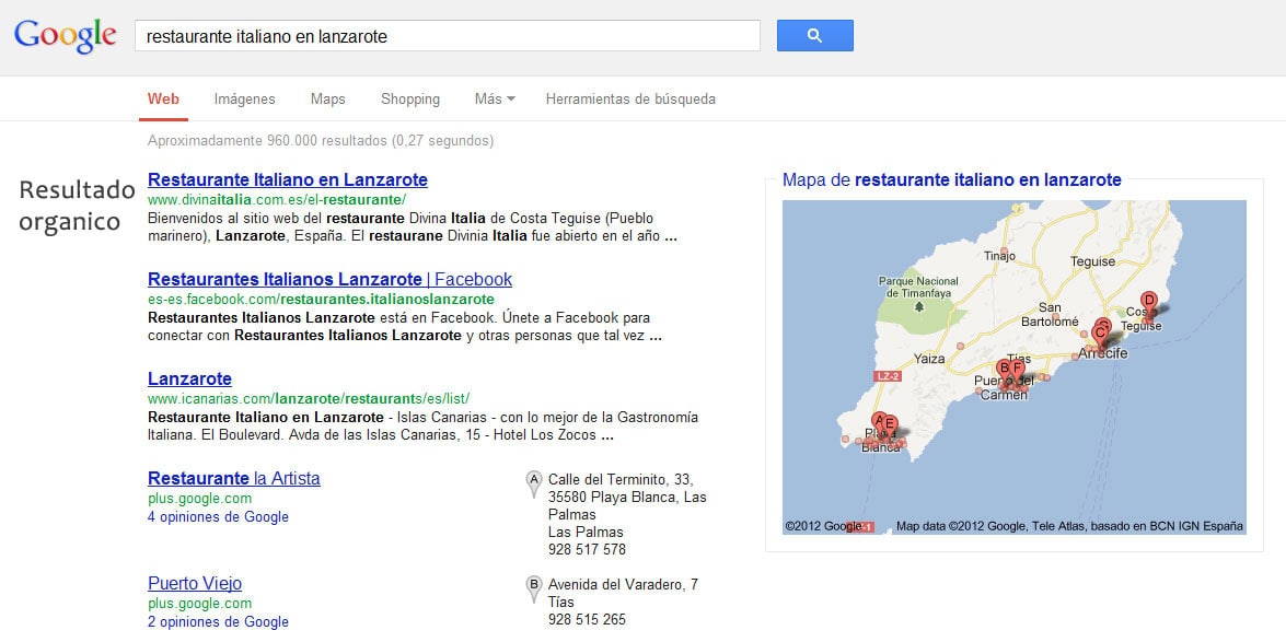Primer resultado en la busqueda Resultado primera posición en la busqueda de google